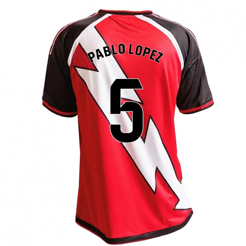 Danxen Hombre Camiseta Pablo López #5 Rojo Negro Blanco 2ª Equipación 2026/27 La Camisa México