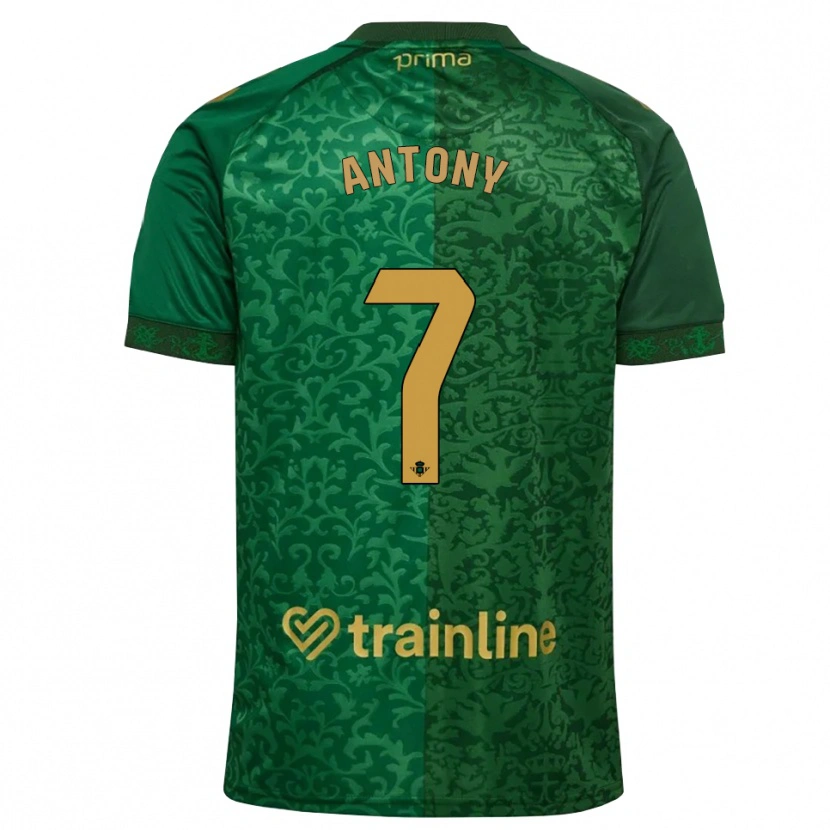 Danxen Hombre Camiseta Antony Matheus Dos Santos #7 Verde Bosque Dorado Oscuro 2ª Equipación 2026/27 La Camisa México