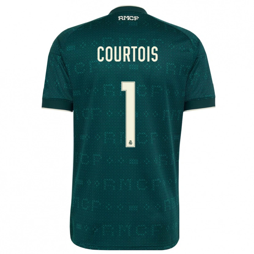 Danxen Hombre Camiseta Thibaut Courtois #1 Gris Pizarra Oscuro Blanco 2ª Equipación 2026/27 La Camisa México