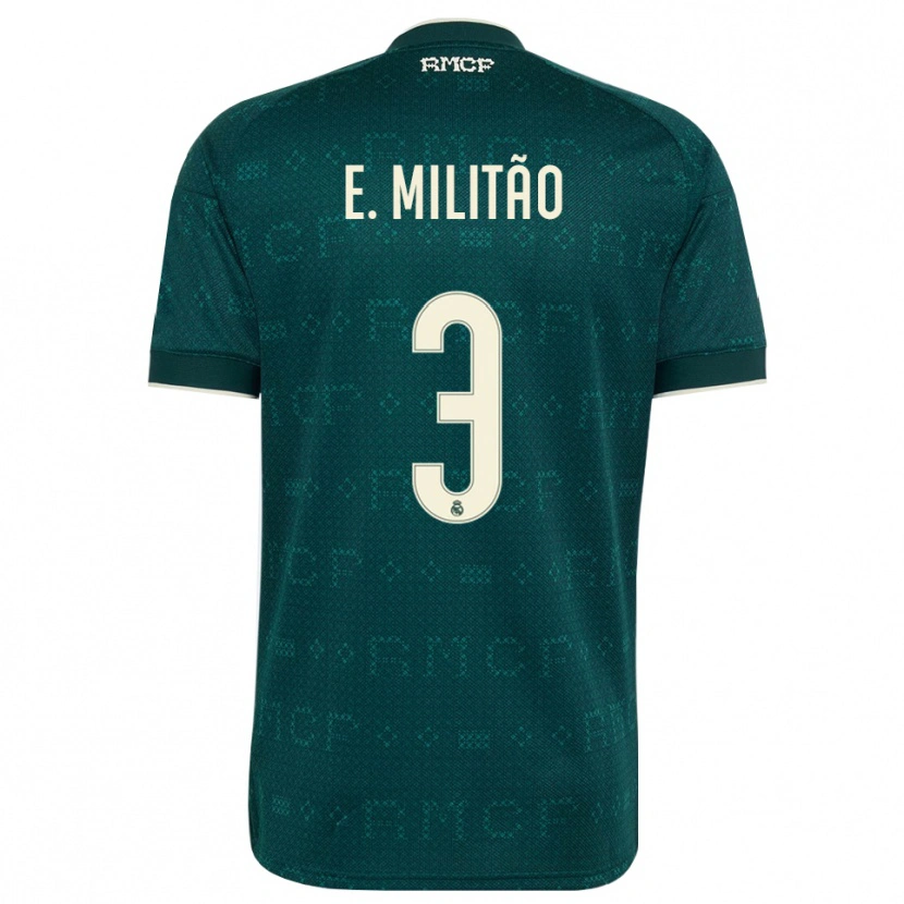 Danxen Hombre Camiseta Éder Militão #3 Gris Pizarra Oscuro Blanco 2ª Equipación 2026/27 La Camisa México
