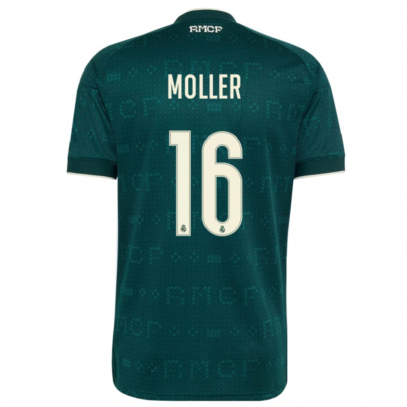Danxen Hombre Camiseta Caroline Moller #16 Gris Pizarra Oscuro Blanco 2ª Equipación 2026/27 La Camisa México
