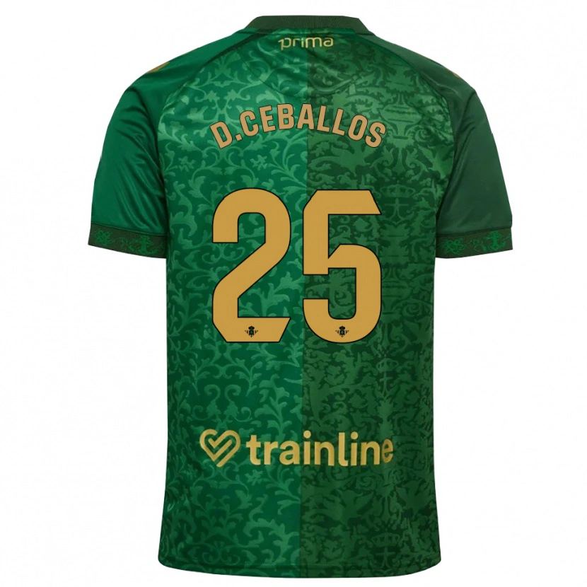 Danxen Hombre Camiseta Dani Ceballos #25 Verde Bosque Dorado Oscuro 2ª Equipación 2026/27 La Camisa México