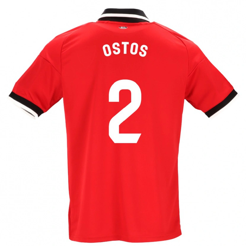 Danxen Hombre Camiseta Fran Ostos #2 Negro Blanco Rojo 2ª Equipación 2026/27 La Camisa México