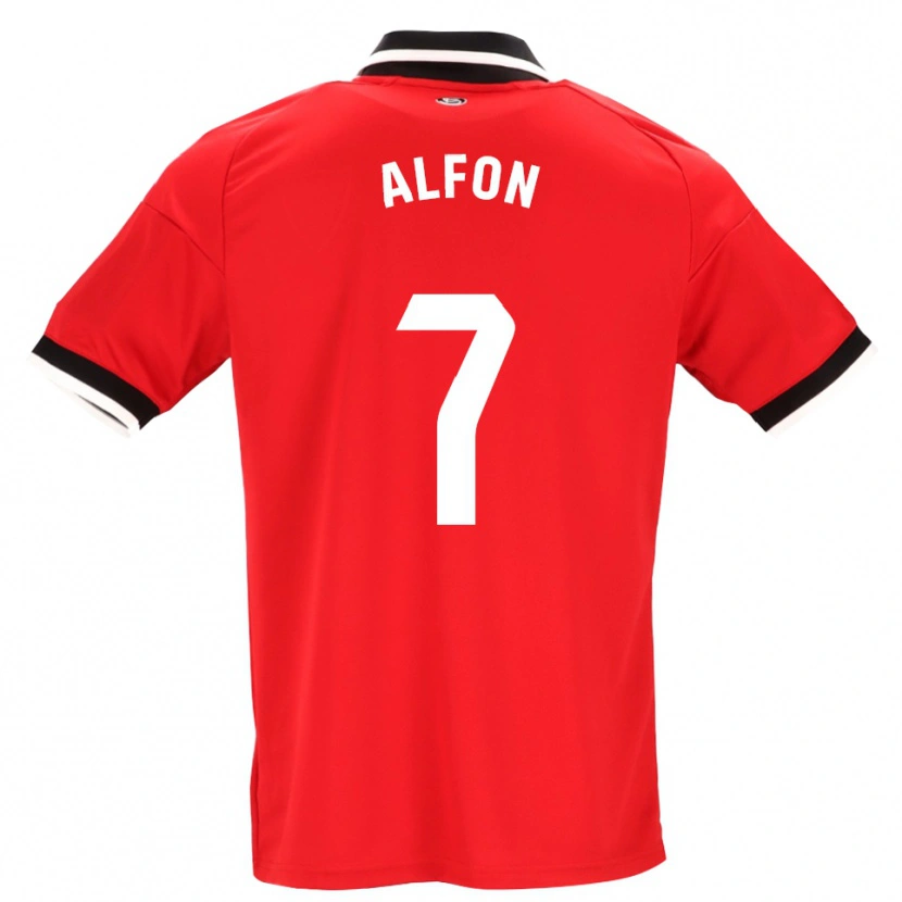 Danxen Hombre Camiseta Alfon González #7 Negro Blanco Rojo 2ª Equipación 2026/27 La Camisa México