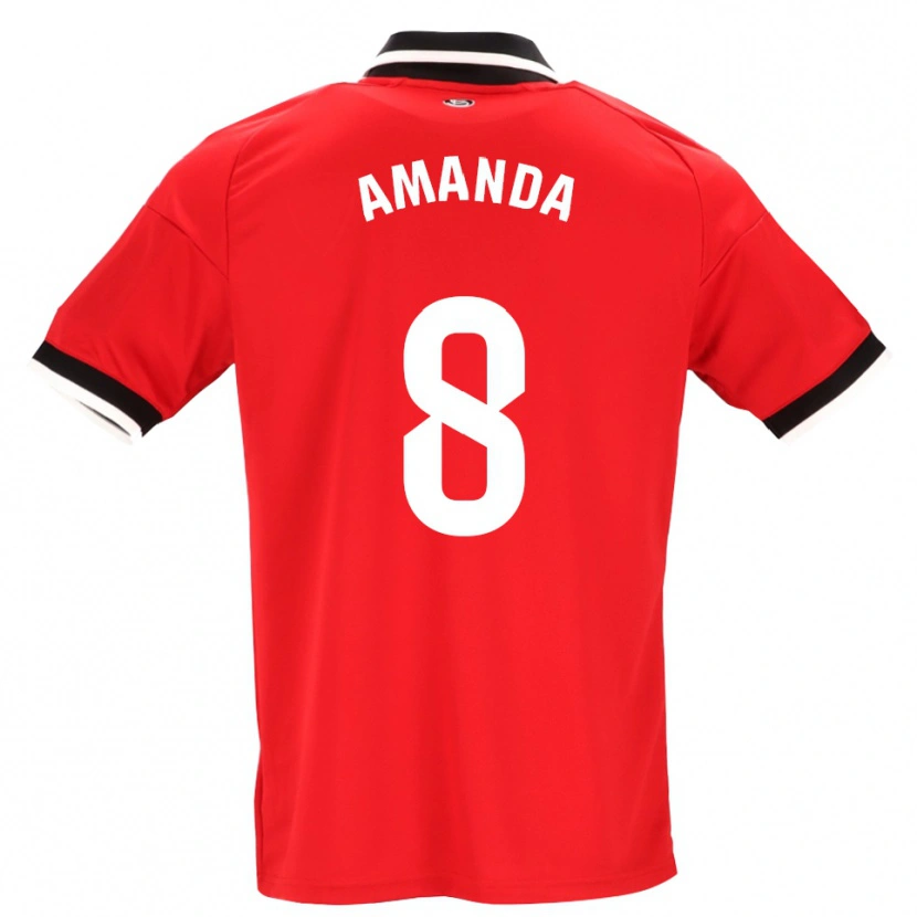 Danxen Hombre Camiseta Amanda Sampedro Bustos #8 Negro Blanco Rojo 2ª Equipación 2026/27 La Camisa México