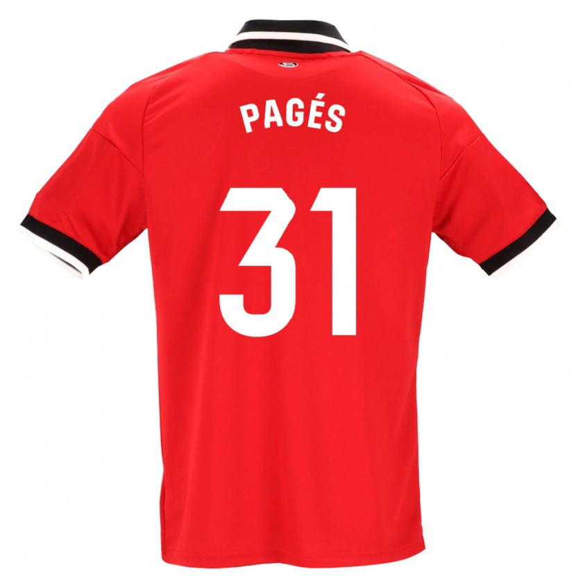 Danxen Hombre Camiseta Lukas Pagés #31 Negro Blanco Rojo 2ª Equipación 2026/27 La Camisa México