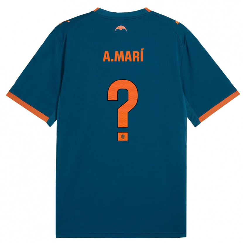 Danxen Hombre Camiseta Alberto Marí #0 Azul Acero Naranja 2ª Equipación 2026/27 La Camisa México