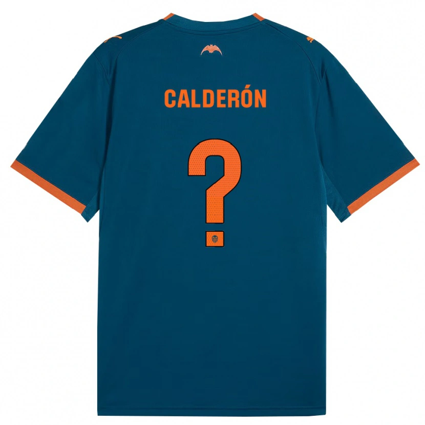 Danxen Hombre Camiseta Alfonso Calderón #0 Azul Acero Naranja 2ª Equipación 2026/27 La Camisa México