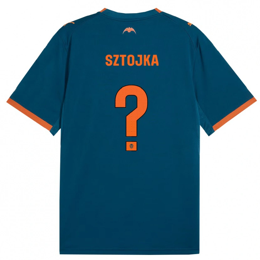 Danxen Hombre Camiseta Márk Sztojka #0 Azul Acero Naranja 2ª Equipación 2026/27 La Camisa México