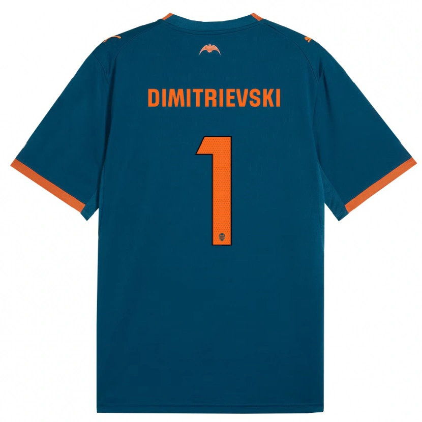 Danxen Hombre Camiseta Stole Dimitrievski #1 Azul Acero Naranja 2ª Equipación 2026/27 La Camisa México