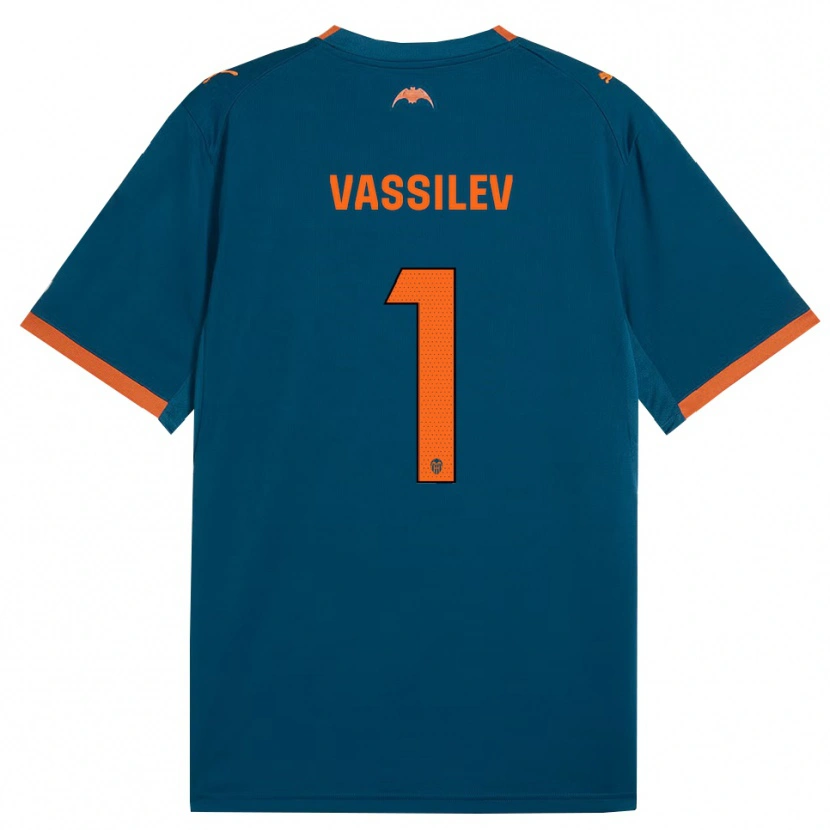 Danxen Hombre Camiseta David Vassilev #1 Azul Acero Naranja 2ª Equipación 2026/27 La Camisa México