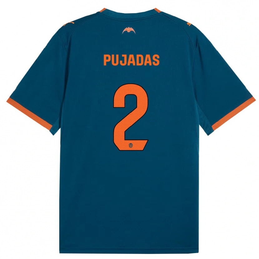 Danxen Hombre Camiseta Berta Pujadas #2 Azul Acero Naranja 2ª Equipación 2026/27 La Camisa México
