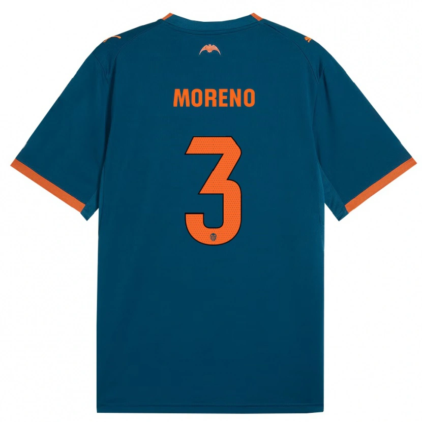 Danxen Hombre Camiseta Diego Moreno #3 Azul Acero Naranja 2ª Equipación 2026/27 La Camisa México