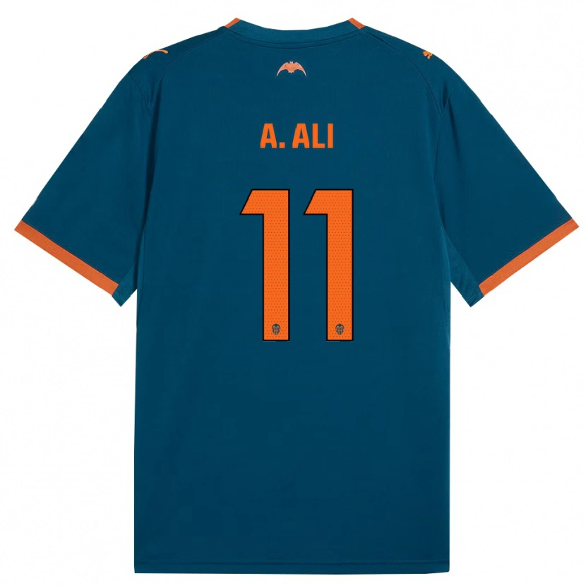 Danxen Hombre Camiseta Amirah Ali #11 Azul Acero Naranja 2ª Equipación 2026/27 La Camisa México