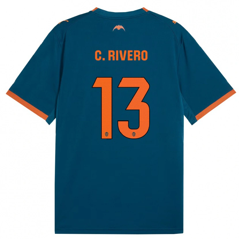 Danxen Hombre Camiseta Cristian Rivero #13 Azul Acero Naranja 2ª Equipación 2026/27 La Camisa México