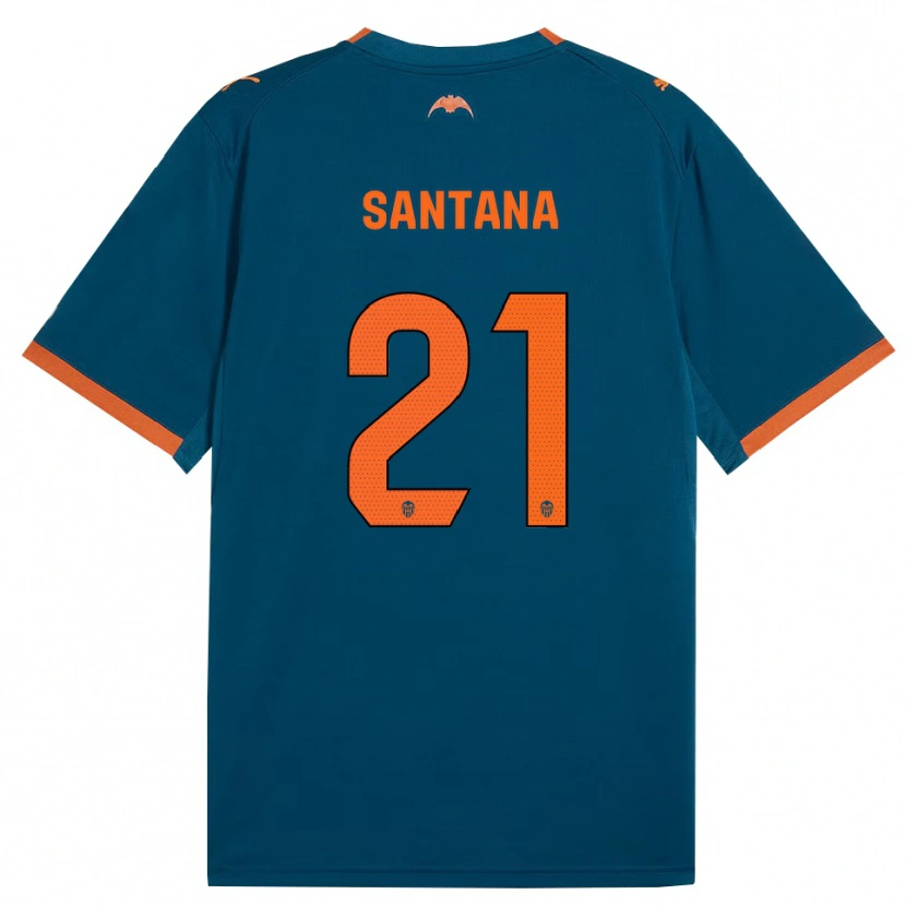 Danxen Hombre Camiseta Ismael Santana #21 Azul Acero Naranja 2ª Equipación 2026/27 La Camisa México