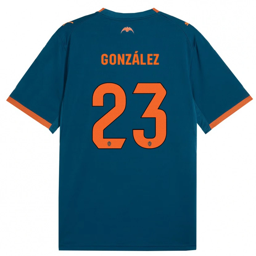 Danxen Hombre Camiseta Mario González #23 Azul Acero Naranja 2ª Equipación 2026/27 La Camisa México