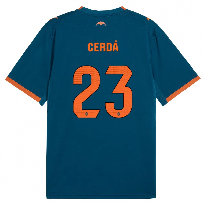 Danxen Hombre Camiseta Alex Cerdá #23 Azul Acero Naranja 2ª Equipación 2026/27 La Camisa México