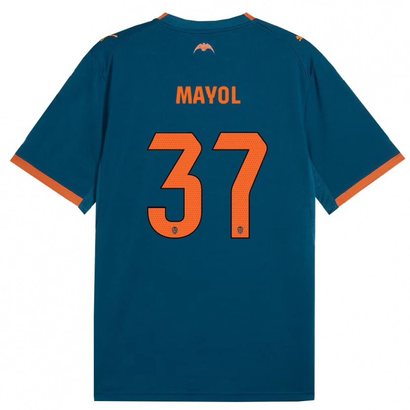 Danxen Hombre Camiseta Aaron Mayol #37 Azul Acero Naranja 2ª Equipación 2026/27 La Camisa México