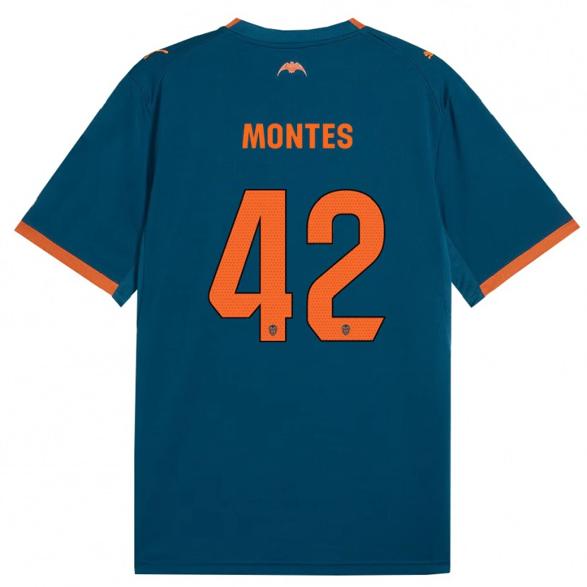 Danxen Hombre Camiseta Jan Montes #42 Azul Acero Naranja 2ª Equipación 2026/27 La Camisa México