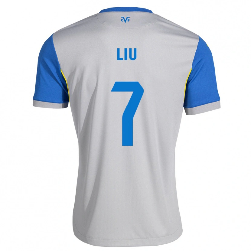 Danxen Hombre Camiseta Kaiyuan Liu #7 Azul Lanzador Gris 2ª Equipación 2026/27 La Camisa México