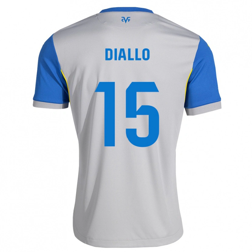 Danxen Hombre Camiseta Moussa Diallo #15 Azul Lanzador Gris 2ª Equipación 2026/27 La Camisa México