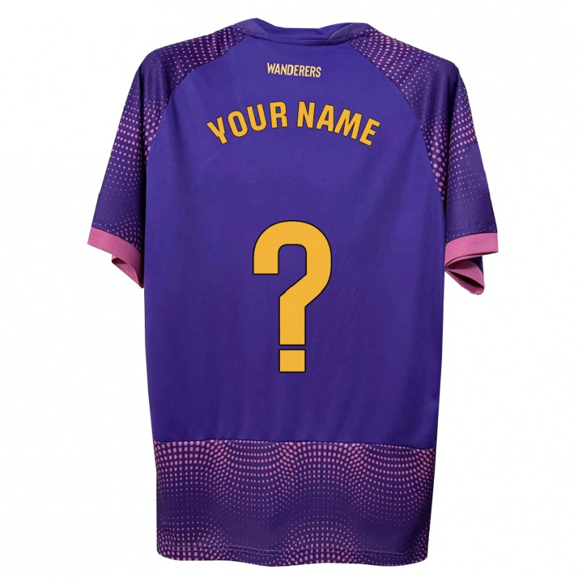 Danxen Hombre Camiseta Su Nombre #0 Morado Blanco Rosa 2ª Equipación 2026/27 La Camisa México