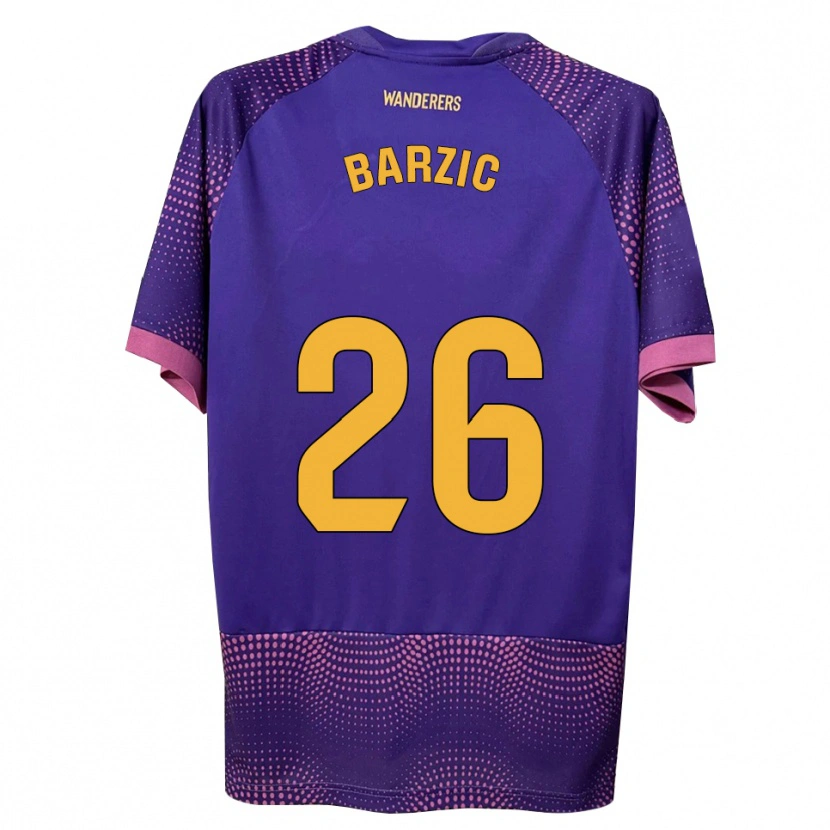 Danxen Hombre Camiseta Matia Barzic #26 Morado Blanco Rosa 2ª Equipación 2026/27 La Camisa México