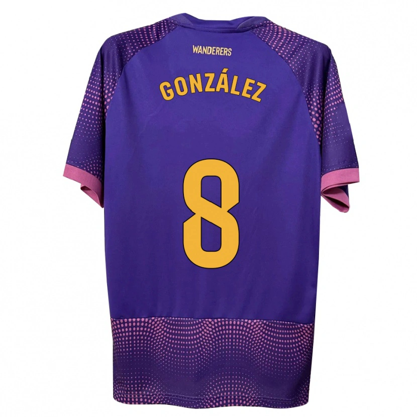 Danxen Hombre Camiseta Nico González #8 Morado Blanco Rosa 2ª Equipación 2026/27 La Camisa México