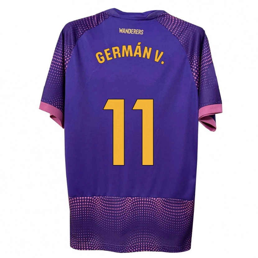 Danxen Hombre Camiseta Germán Valera #11 Morado Blanco Rosa 2ª Equipación 2026/27 La Camisa México