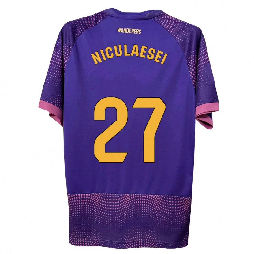 Danxen Hombre Camiseta Albert Niculăesei #27 Morado Blanco Rosa 2ª Equipación 2026/27 La Camisa México