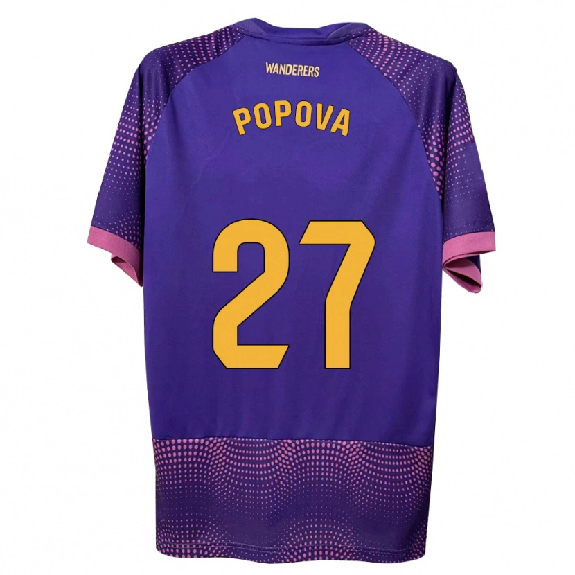 Danxen Hombre Camiseta Ángela Popova Fedorova #27 Morado Blanco Rosa 2ª Equipación 2026/27 La Camisa México