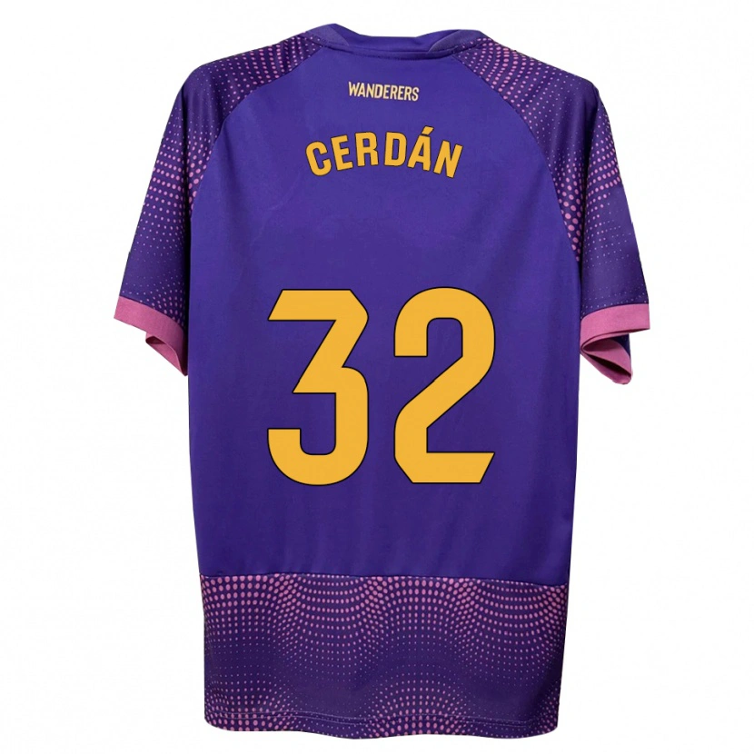 Danxen Hombre Camiseta Pablo Cerdán #32 Morado Blanco Rosa 2ª Equipación 2026/27 La Camisa México