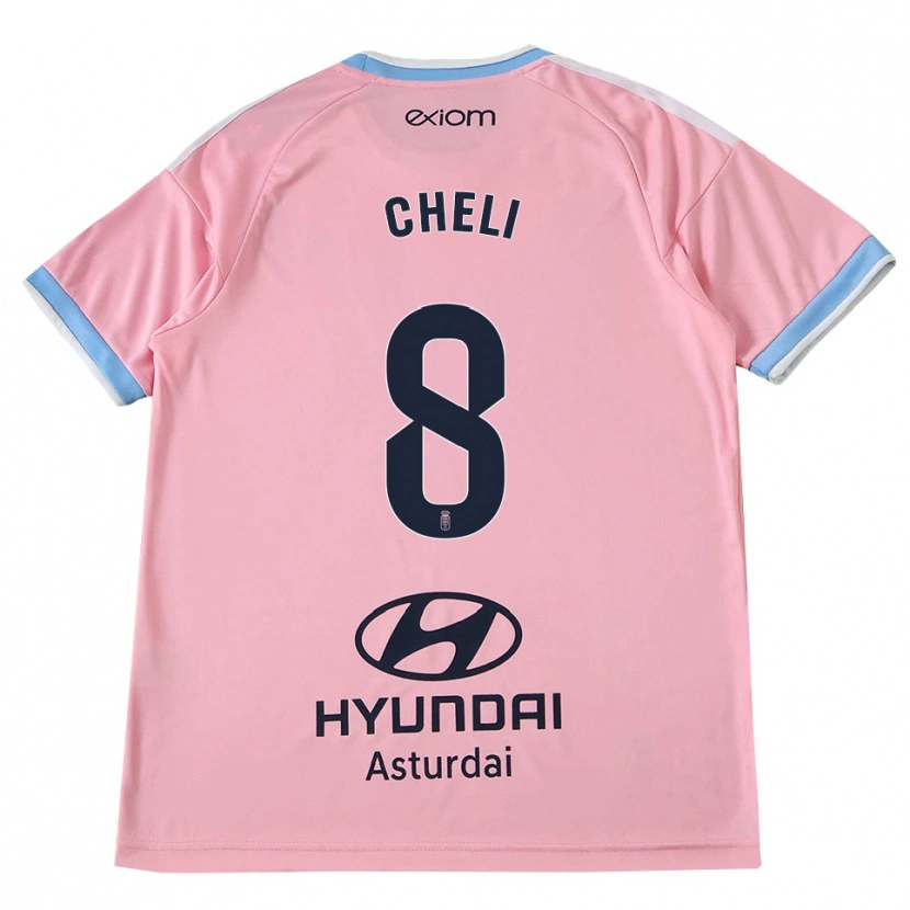 Danxen Hombre Camiseta Cheli Pereda #8 Azul Aciano Rosa 2ª Equipación 2026/27 La Camisa México