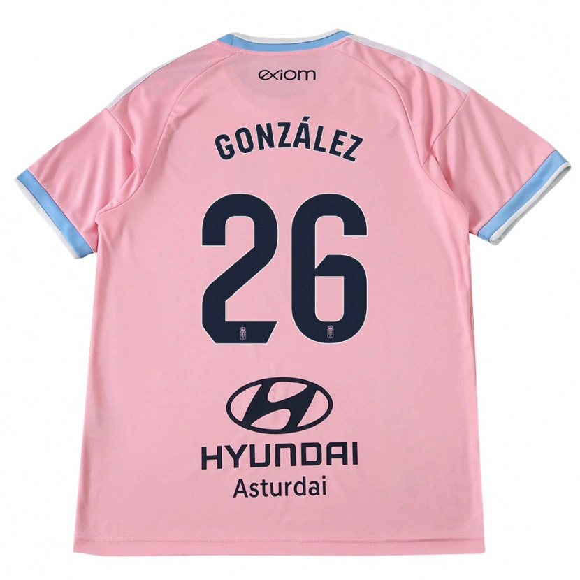 Danxen Hombre Camiseta Miguel González #26 Azul Aciano Rosa 2ª Equipación 2026/27 La Camisa México