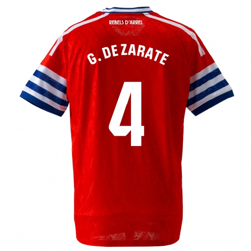 Danxen Hombre Camiseta Urko González De Zárate #4 Azul Real Rojo 2ª Equipación 2026/27 La Camisa México