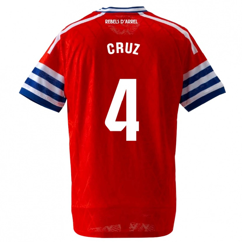 Danxen Hombre Camiseta Ian Cruz #4 Azul Real Rojo 2ª Equipación 2026/27 La Camisa México