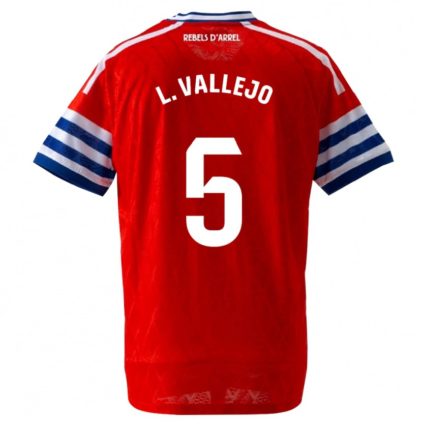 Danxen Hombre Camiseta Lucía Vallejo Blázquez #5 Azul Real Rojo 2ª Equipación 2026/27 La Camisa México