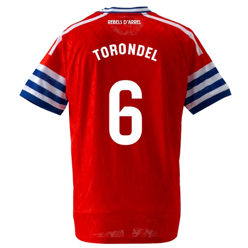 Danxen Hombre Camiseta Hugo Torondel #6 Azul Real Rojo 2ª Equipación 2026/27 La Camisa México