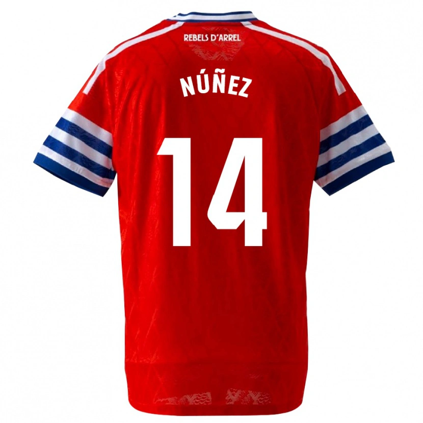 Danxen Hombre Camiseta Unai Núñez #14 Azul Real Rojo 2ª Equipación 2026/27 La Camisa México