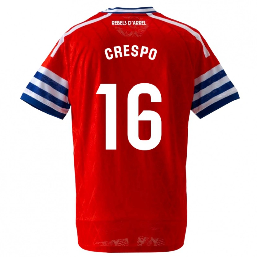 Danxen Hombre Camiseta Hugo Crespo #16 Azul Real Rojo 2ª Equipación 2026/27 La Camisa México