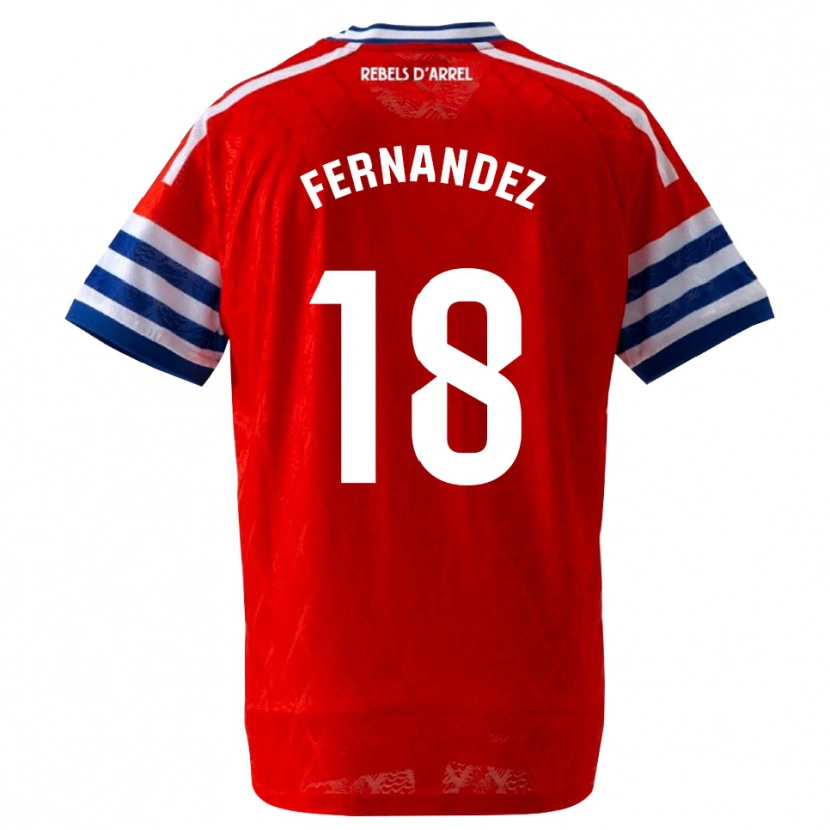 Danxen Hombre Camiseta Marcos Fernández #18 Azul Real Rojo 2ª Equipación 2026/27 La Camisa México