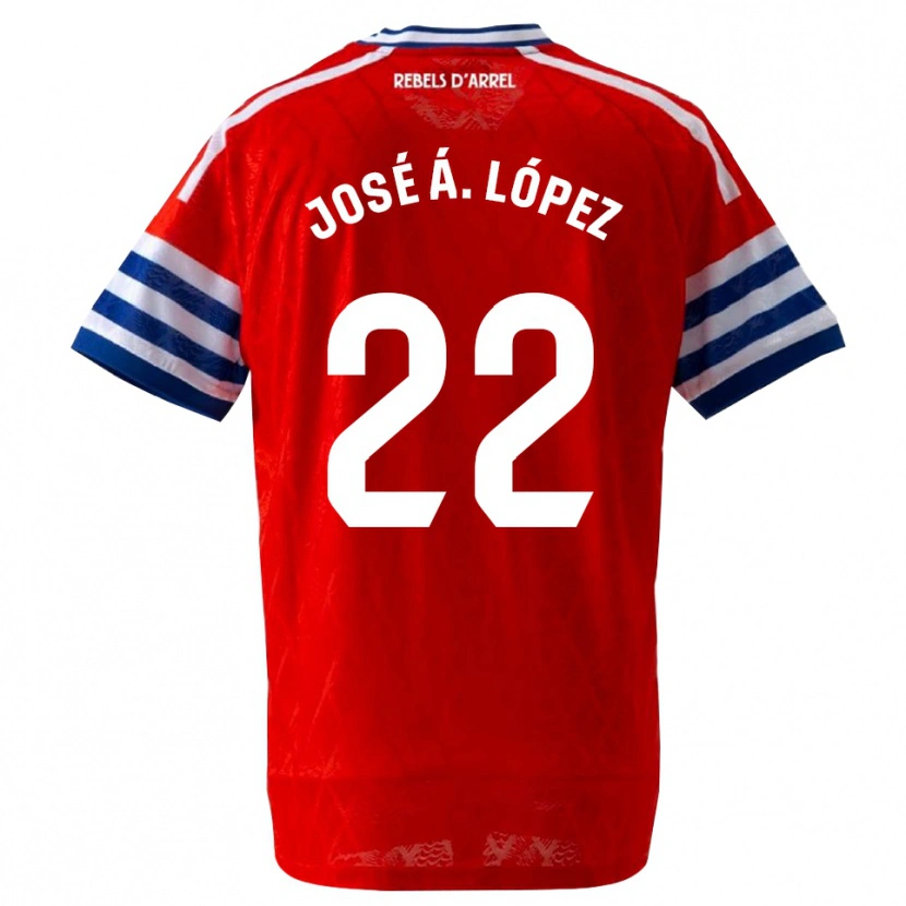 Danxen Hombre Camiseta José Ángel López #22 Azul Real Rojo 2ª Equipación 2026/27 La Camisa México