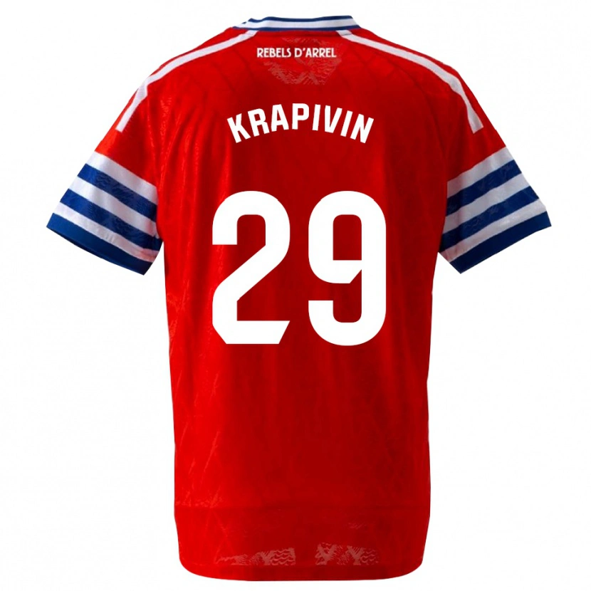 Danxen Hombre Camiseta Yegor Krapivin #29 Azul Real Rojo 2ª Equipación 2026/27 La Camisa México