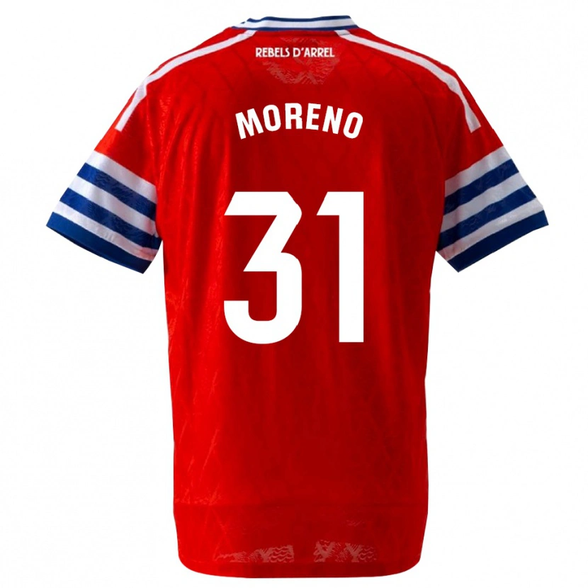 Danxen Hombre Camiseta Jan Moreno #31 Azul Real Rojo 2ª Equipación 2026/27 La Camisa México