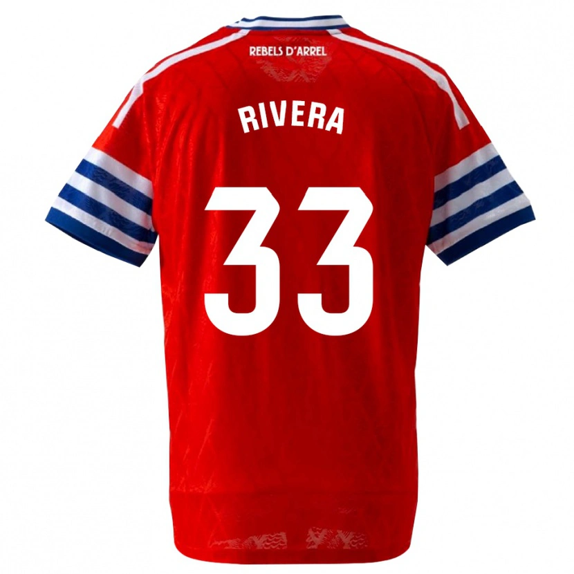 Danxen Hombre Camiseta Pol Rivera #33 Azul Real Rojo 2ª Equipación 2026/27 La Camisa México