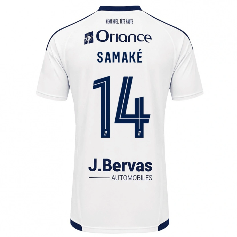 Danxen Hombre Camiseta Abdoul Samaké #14 Azul Marino Blanco 2ª Equipación 2026/27 La Camisa México