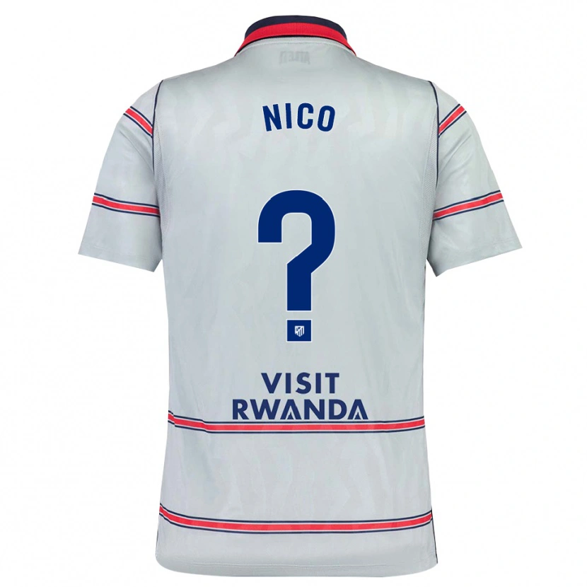 Danxen Hombre Camiseta Nico Fernández #0 Gris Rojo Azul Marino Equipación Tercera 2026/27 La Camisa México