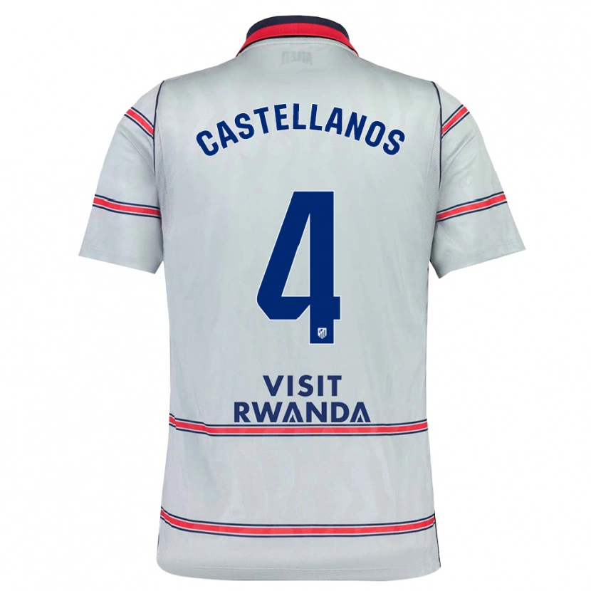 Danxen Hombre Camiseta Iván Castellanos #4 Gris Rojo Azul Marino Equipación Tercera 2026/27 La Camisa México
