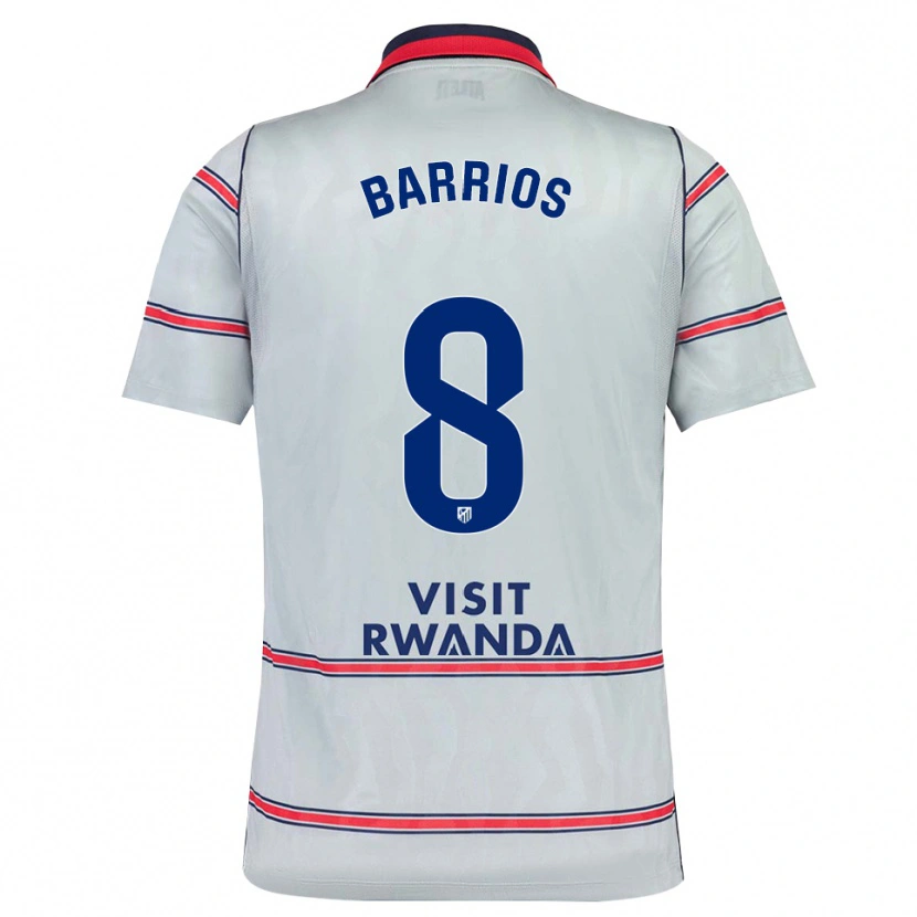 Danxen Hombre Camiseta Pablo Barrios #8 Gris Rojo Azul Marino Equipación Tercera 2026/27 La Camisa México